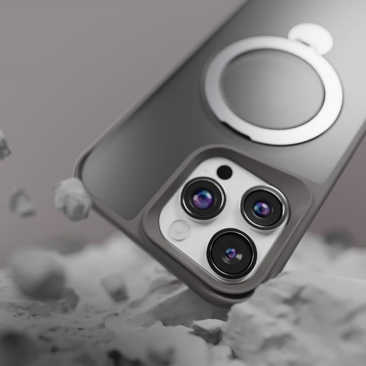 Etteri Matt Mag Ring suojakuori iPhone 15 Prolle 6,1" harmaa