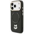 Karl Lagerfeld Big Strap Choupette Metal Logo MagSafe -kotelo iPhone 17 Pro Maxille, musta