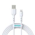 BWOO USB-kaapeli - Lightning 2m 3A valkoinen