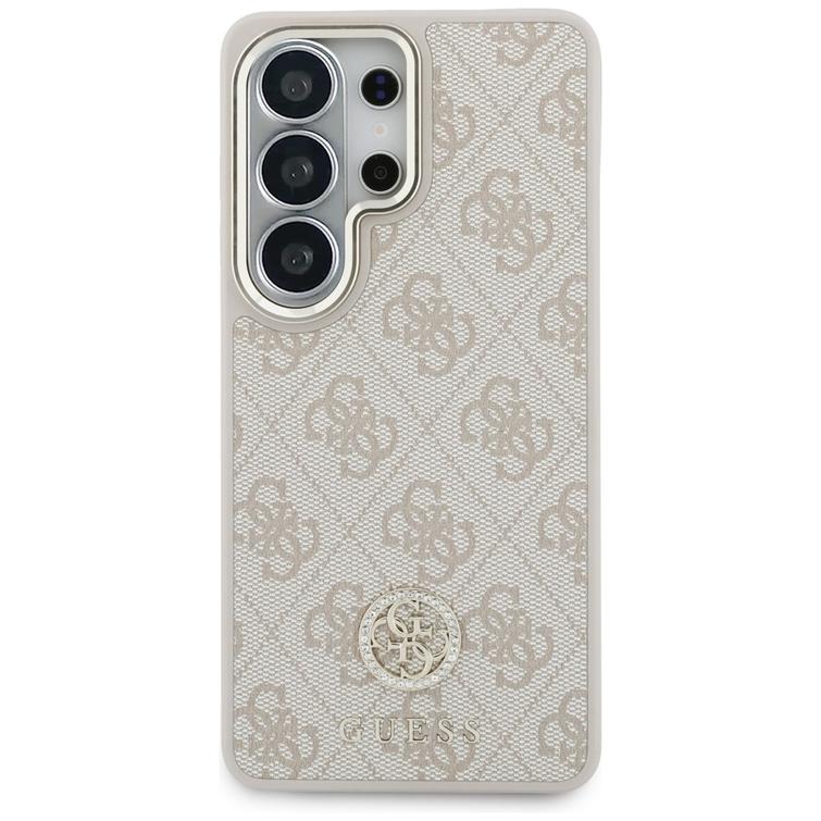 Guess case 4G Big Rhinestone Triangle Strap MagSafe for Samsung Galaxy S26 Ultra pink
