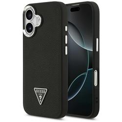 Guess Grained Triangle Logo MagSafe -suojakuori iPhone 17:lle, musta