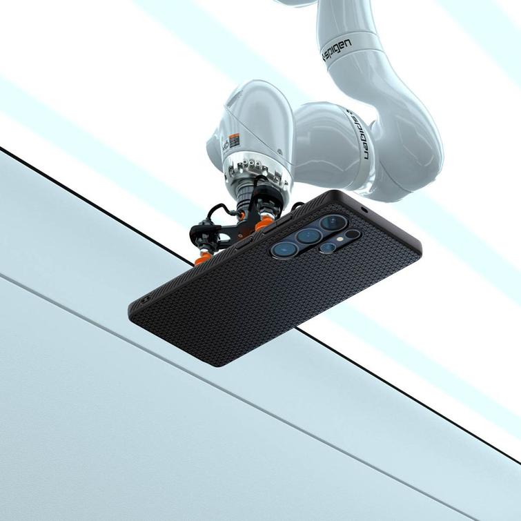 Spigen Liquid Air -suojakuori Samsung Galaxy S25 Ultralle mattamusta