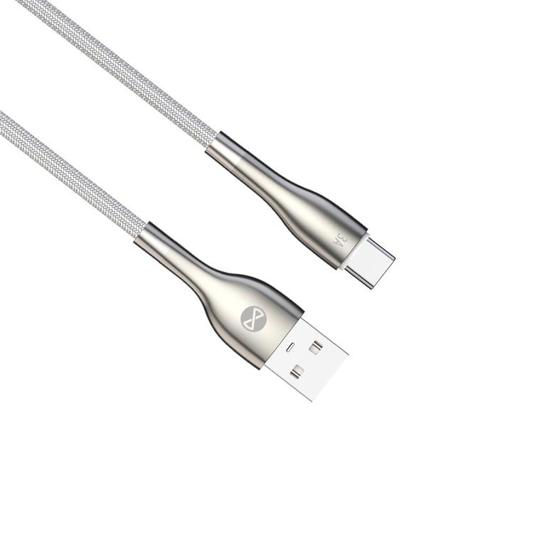 Forever Sleek -kaapeli USB - USB-C 1,0 m 3A valkoinen