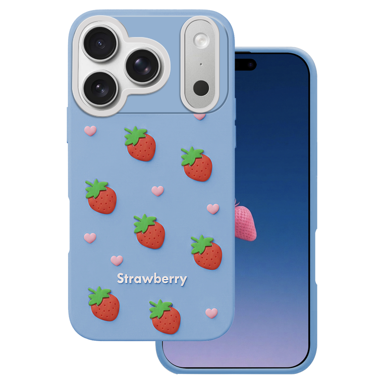 Strawberry case for iPhone 17 Pro 6,3'' blue