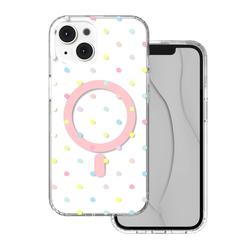 Bubble Dots Mag -kuori iPhone 13 / 14 6,1" valkoinen
