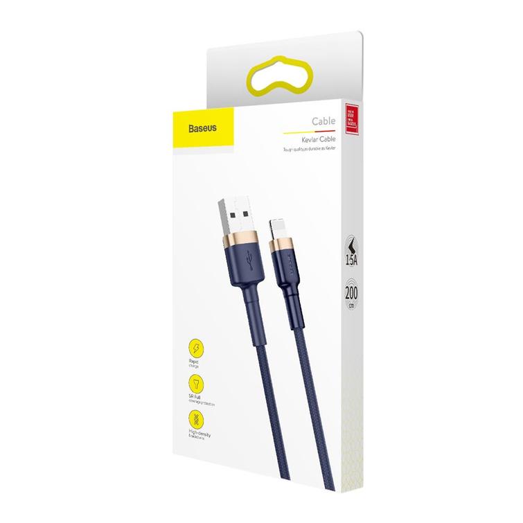 Baseus Cafule USB-kaapeli - Lightning 2,0 m 1,5A kullansininen