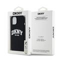 DKNY iPhone 15 Plus 6,7" -puhelimen suojakuori DKHMP15MSNYACH musta HC Magsafe -silikoni kaarilogolla.