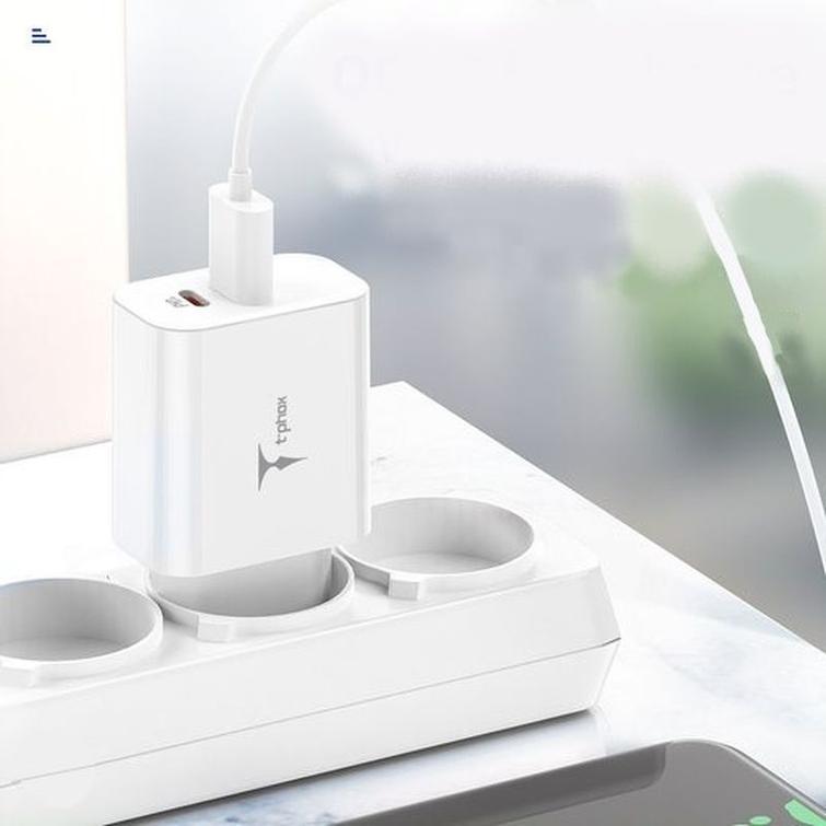 WALL CHARGER T-PHOX SPEEDY USB-C 20W/USB 18W PD QC + CABLE LIGHTNING 1M WHITE