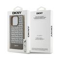 DKNY iPhone 15 Pro Max 6,7" -puhelimen suojakuori DKHMP15XPSOSPW, musta, HC Magsafe -kuvioitu pu-suoja, raidallinen pohja.