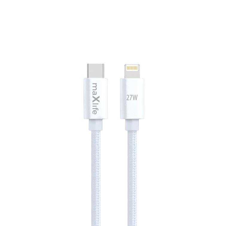 Maxlife MXUC-12 kaapeli USB-C - Lightning 1,0 m 27W valkoinen