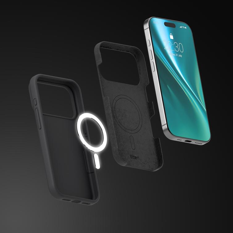 Etteri Silicone Mag kotelo iPhone 17 Pro Max mustalle