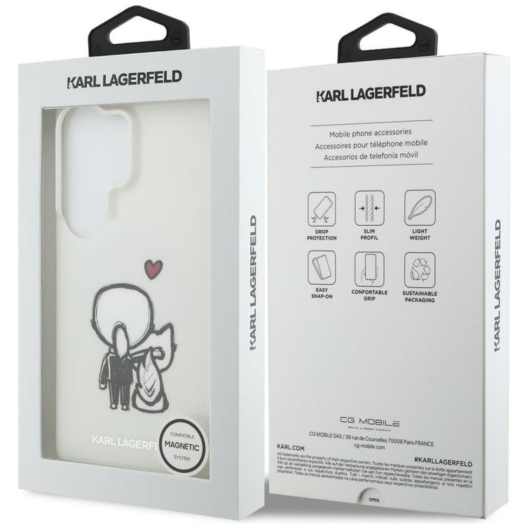 Karl Lagerfeld case IML Karl&Choupette MagSafe for Samsung Galaxy S26 Ultra transparent