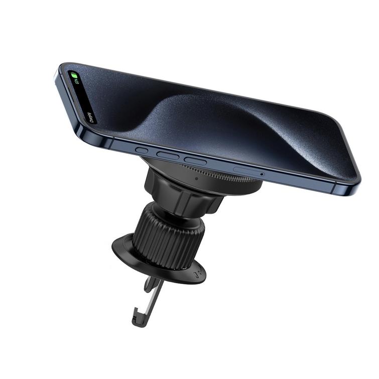 XO-autoteline magneettinen CX025 langattomalla induktiivisella laturilla 15 W musta tuuletusaukko