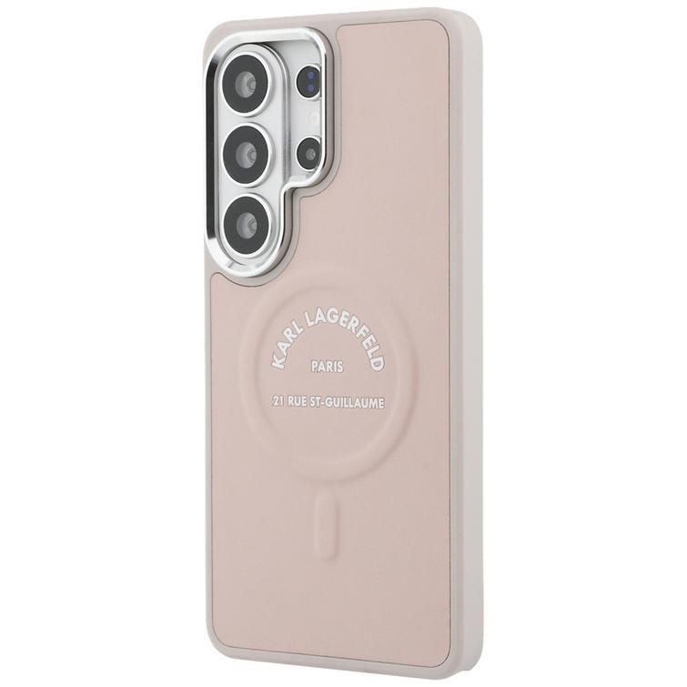 Karl Lagerfeld case Embossed Ring RSG Logo MagSafe for Samsung Galaxy S26 Ultra pink