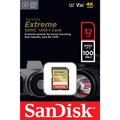 SanDisk Extreme SDHC -muistikortti 32GB 100/60MB/s C10 V30 UHS-I U3