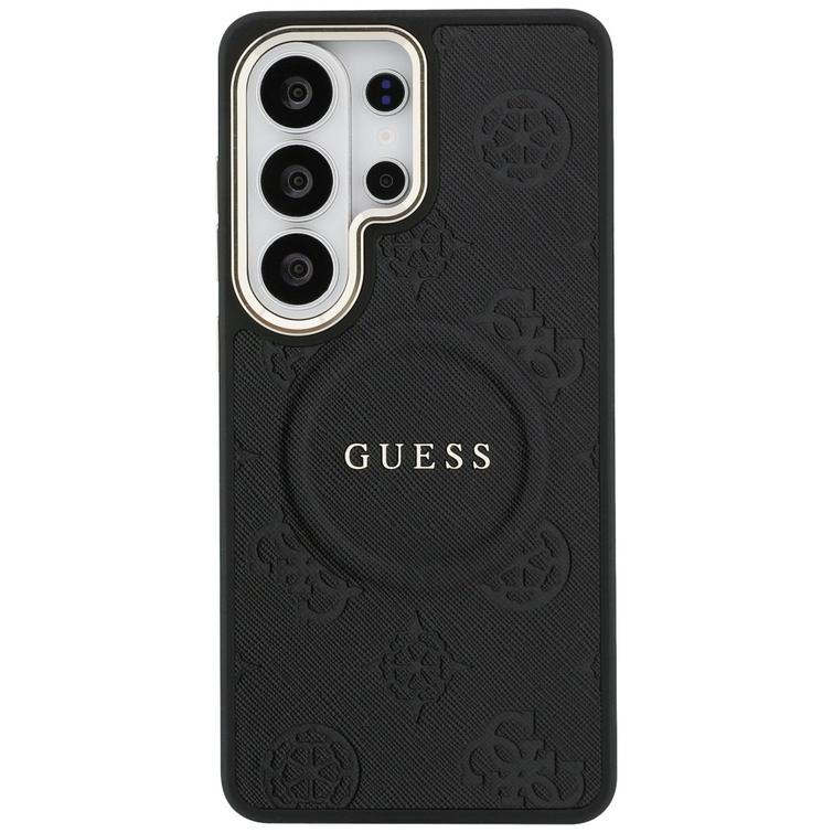 Guess case Saffiano Peony Embossed Ring MagSafe for Samsung Galaxy S26 Ultra black