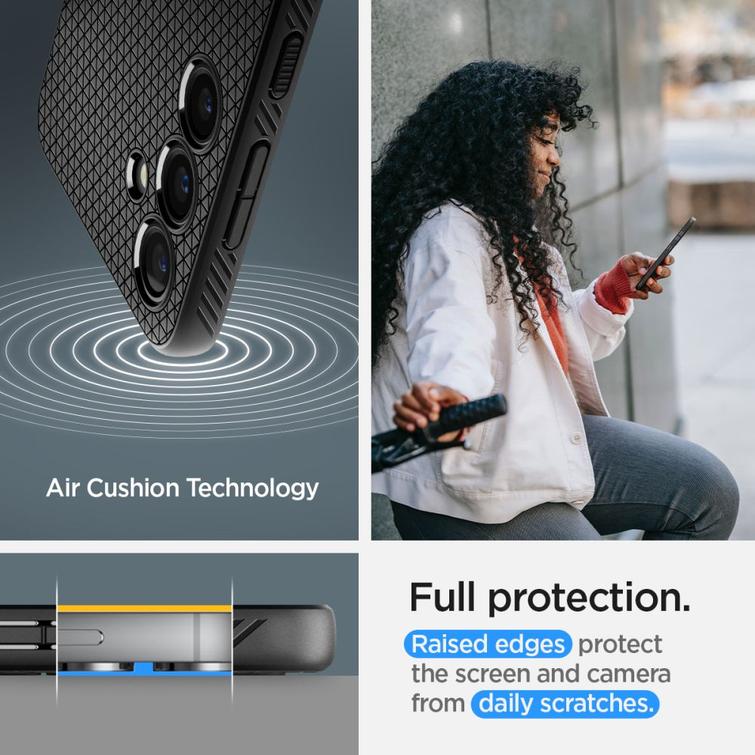 Spigen Liquid Air -suojakuori Samsung Galaxy S24:lle mattamusta