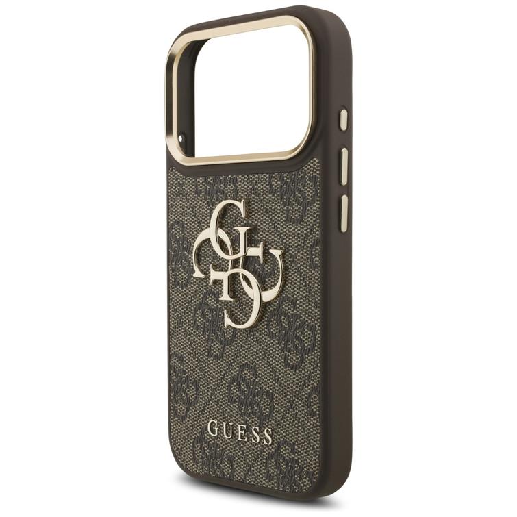 Guess 4G Big 4G Classic Logo Big Strap Metal Buttons -suojakuori iPhone 17 Prolle, ruskea