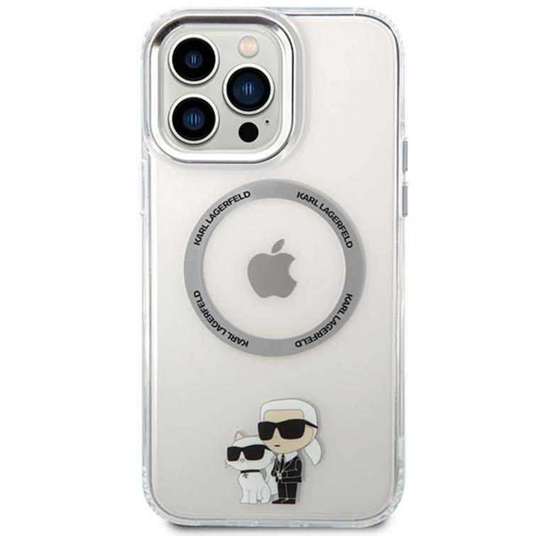 Karl Lagerfeld -suojakuori iPhone 13 Pro Max 6,7" KLHMP13XHNKCIT läpinäkyvä kova suojakuori Magsafe IML NFT Karl & Choupette