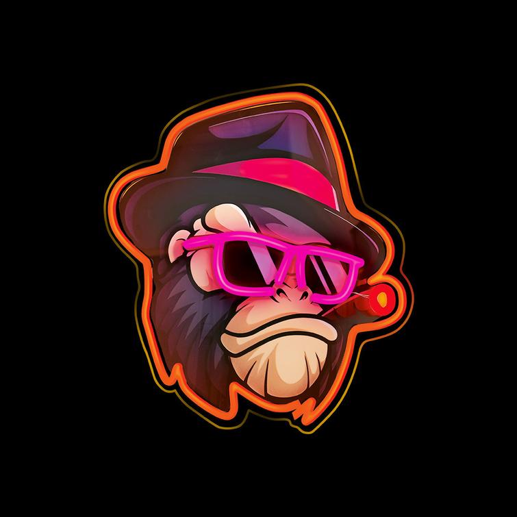 Neon ART LED GANGSTA MONKEY monivärinen FLA03 Forever Light