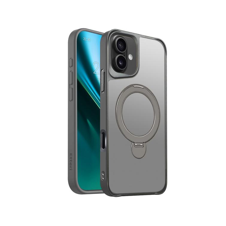 Etteri Matt Mag Ring suojakuori iPhone 16 Plus 6,7" harmaa