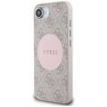 Guess HC MagSafe PU 4G Circle -suojakuori klassisella logolla iPhone 16e:lle, pinkki