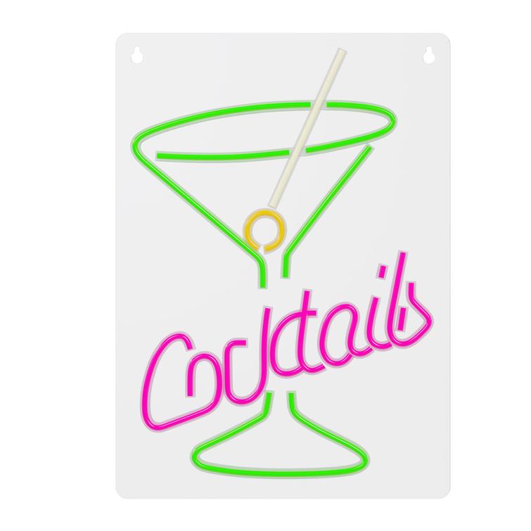 Neon PLEXI LED COCKTAILS -valot, pinkki, vihre&auml; FPNE02X Forever Light