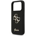 Guess Silicone Big 4G Script -suojakuori iPhone 17 Prolle, musta
