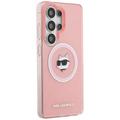 Karl Lagerfeld case IML Repeated Choupette MagSafe for Samsung Galaxy S26 Ultra pink