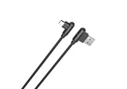 CABLE MX CORNER FAST CHARGE MICRO USB 2.4A/1M/ BLACK ANGULAR