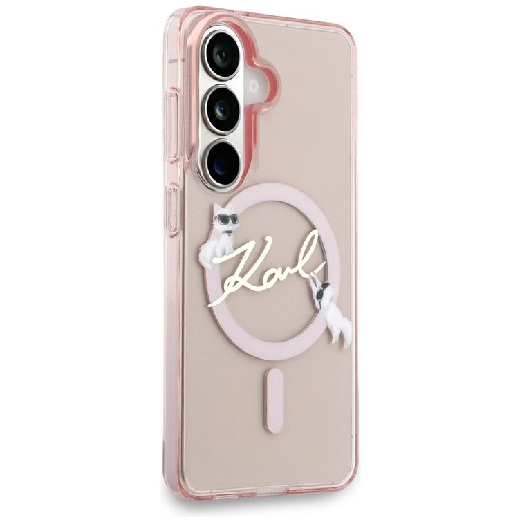 Karl Lagerfeld case IML KC Script MagSafe for Samsung Galaxy S26 pink