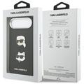 Karl Lagerfeld FW Grained Karl & Choupette Heads Pins & Logo -suojakuori iPhone Airille, musta