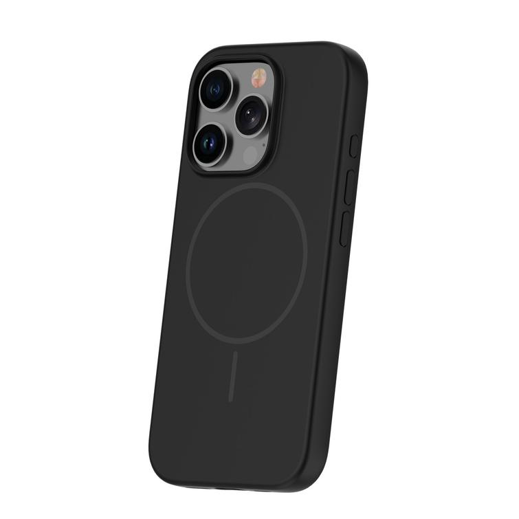 Silikoninen ohut Mag-suojakuori iPhone 16 Pro 6,3":lle, musta