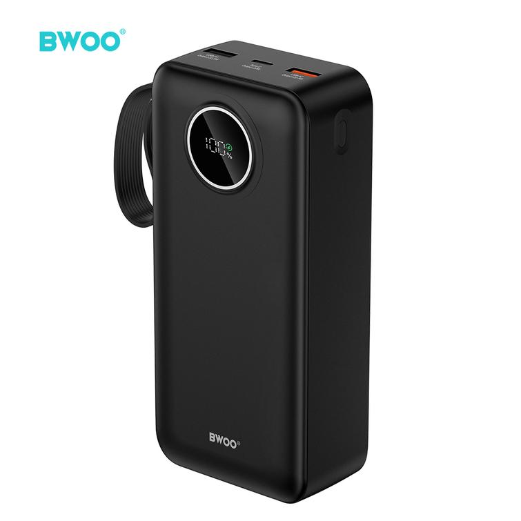 BWOO 22,5W 30000 mAh varavirtal&auml;hde LCD-n&auml;yt&ouml;ll&auml;, musta