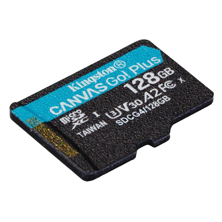 Kingstonin muistikortti 128GB microSDXC Canvas Go Plus Gen4 200MB/s A2 U3 V30