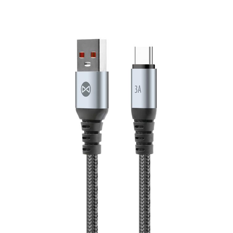 Forever Braix USB-C-kaapeli - USB-C-kaapeli 1,0 m 3A musta