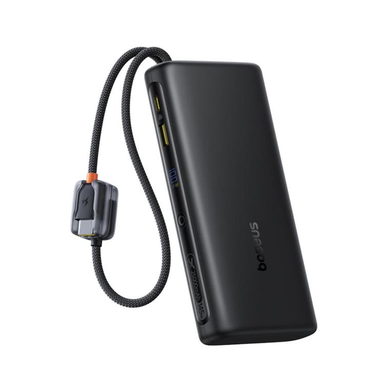Baseus digital display power bank with dual built-in usb-c cables 25000mAh 145W Cosmic Black