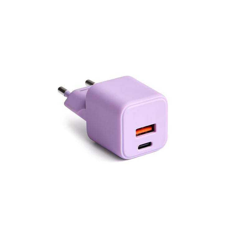 COLORUM-sein&auml;laturi USB-A + USB-C PD 30W CLS30-AC-09 xLavenda