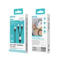 BWOO Punottu 2-in-1 -kaapeli USB-C - USB-C ja Lightning 1m 100W/27W musta