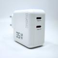 WALL CHARGER MX BURST GaN PD 35W, 2xUSB-C + C/LIGHTNING PD CABLE 20W WHITE