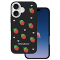Strawberry-kuori iPhone 16 6,1" musta