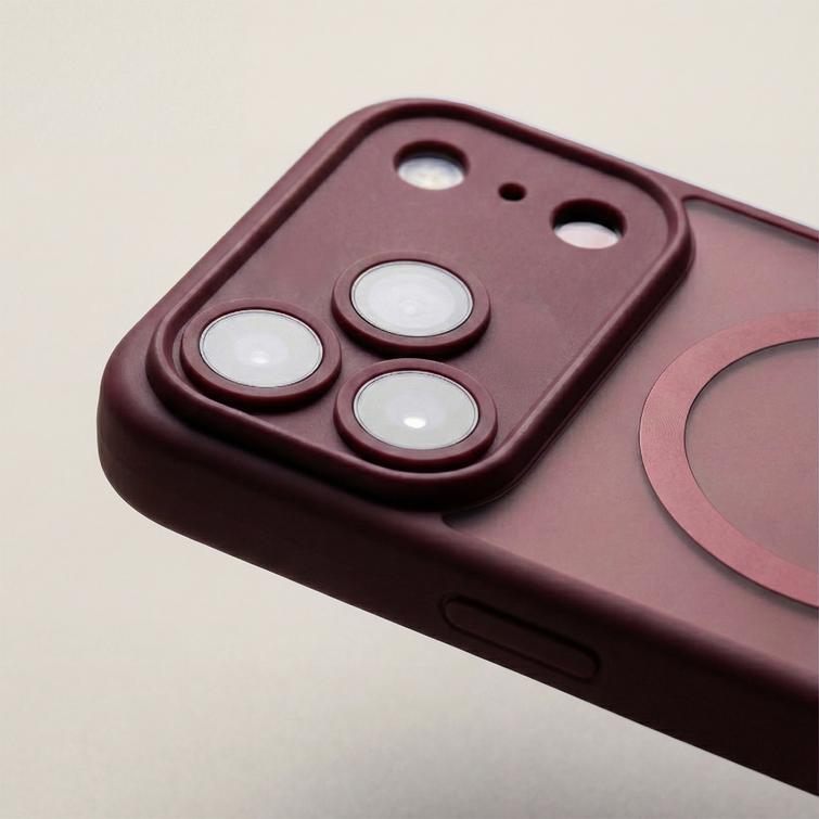 Mag Matt case for iPhone 14 6,1" maroon camera protection