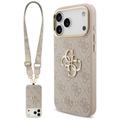 Guess 4G Big 4G Classic Logo Big Strap -metallinappisuojakuori iPhone 17 Pro Maxille, pinkki