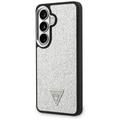 Guess case Fixed Glitter Triangle MagSafe for Samsung Galaxy S26 silver