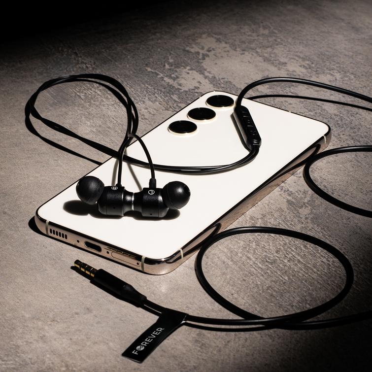 Forever langalliset nappikuulokkeet EP-01, 3,5 mm:n liitin, musta