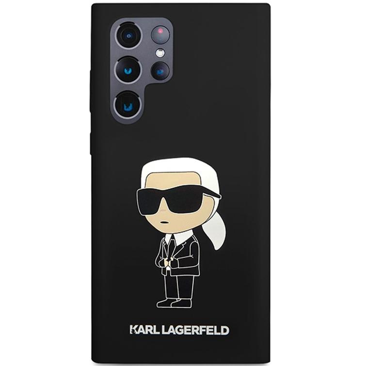 Karl Lagerfeld -suojakuori Samsung Galaxy S24 Ultralle KLHCS24LSNIKBCK musta HC SILICONE NFT IKONIK