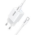 BWOO GaN PD 30W seinälaturi 1x USB-C-portti 60W kaapelilla USB-C 2A valkoinen