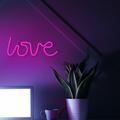 Neon LED-valo LOVE pinkki Lepakko + USB FLNE05 Forever Light