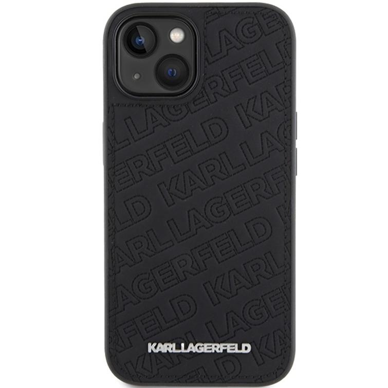 Karl Lagerfeld iPhone 15 6,1" suojakuori KLHCP15SPQKPMK musta HC K-kuvioitu tikkikuvio