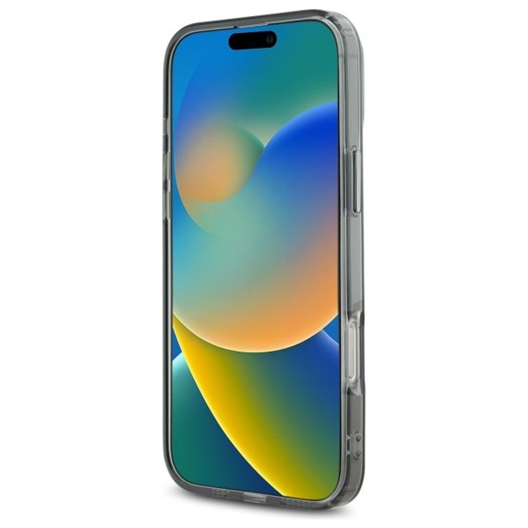 Karl Lagerfeld -suojakuori iPhone 16 Pro Max 6,9":lle. KLHMP16XHLSCHK, musta. Kova IML-kuori metallikuorella, MagSafe-suojakuorella.